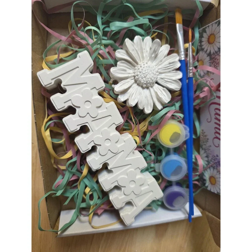 DIY Paint It Yourself Mother Birthday Gift Craft Paint Kit with Daisy Accent